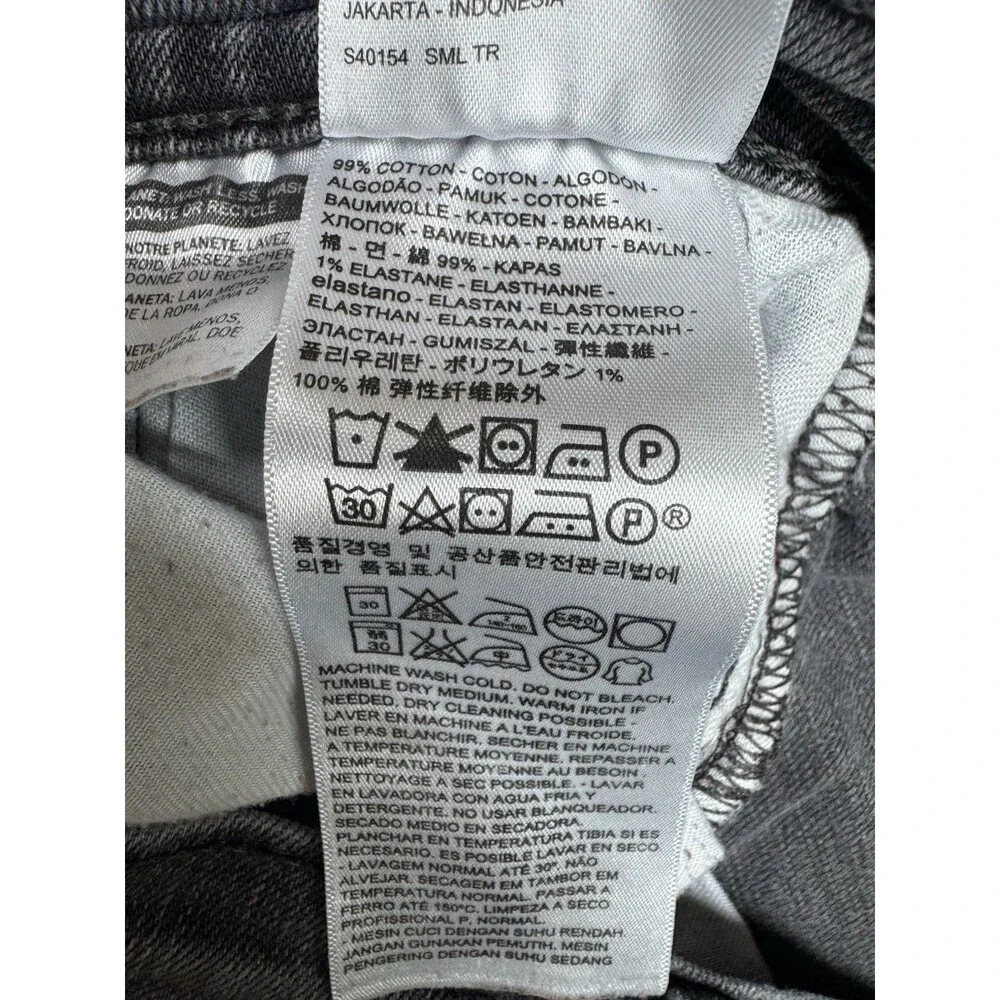 Levi's 513 Slim Straight Fit Jeans Black Denim Stretch Measures Men’s 30x29